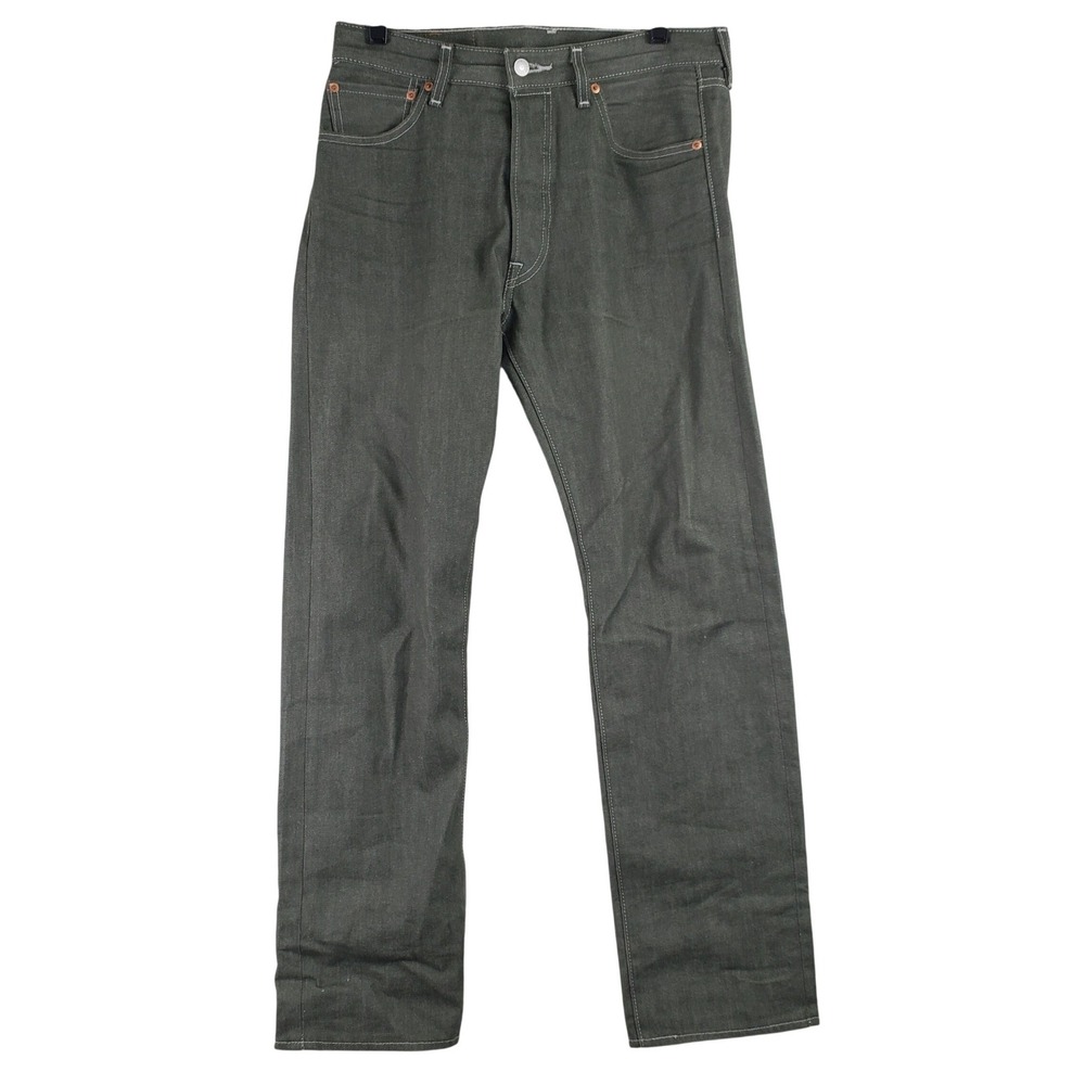 Levi's 501 Original Fit Jeans Mens 32x31 Olive Green Straight Leg Workwear